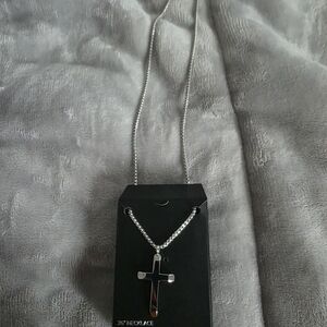 Silver Cross Pendant Necklace